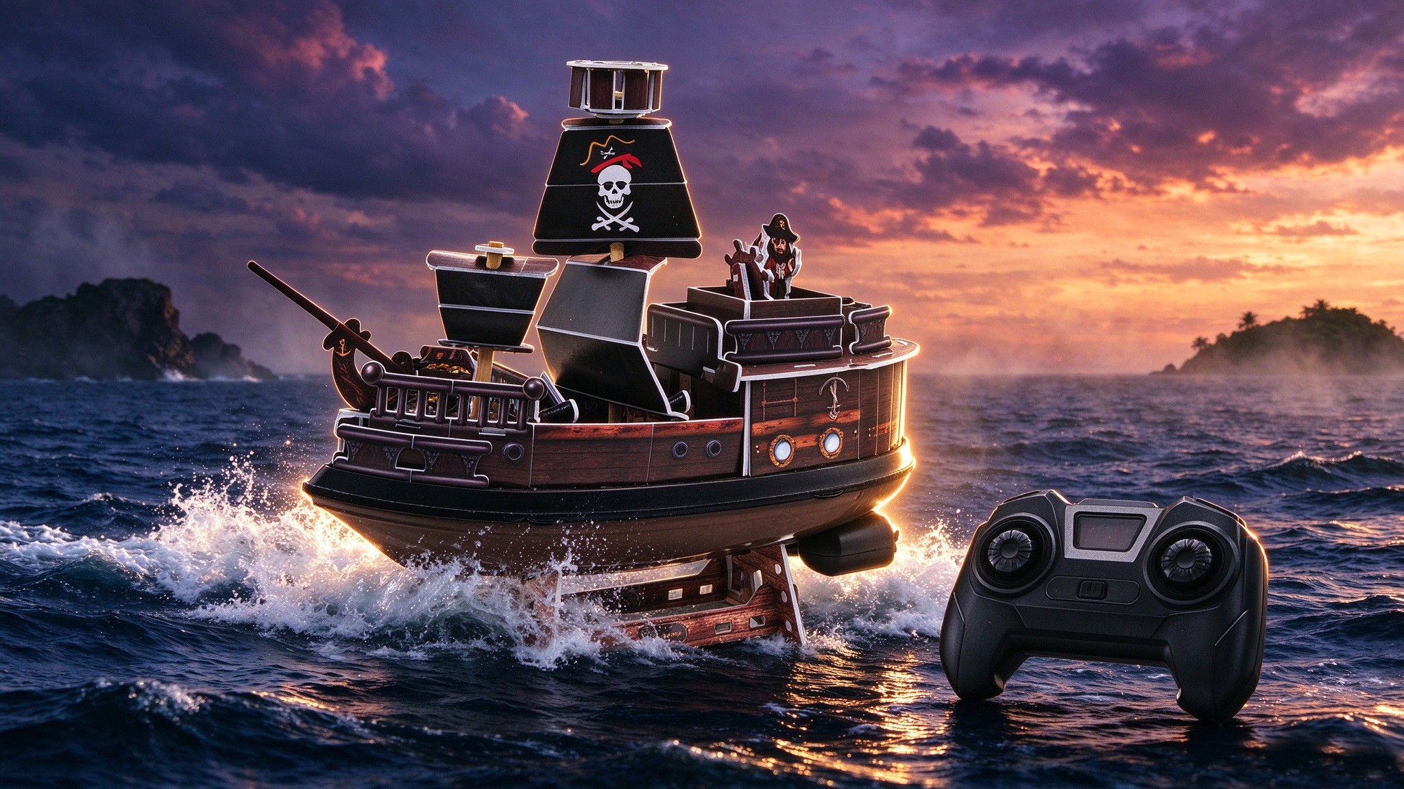 2.4G Adventurer's Treasure 3D DIY Puzzle RC Ship